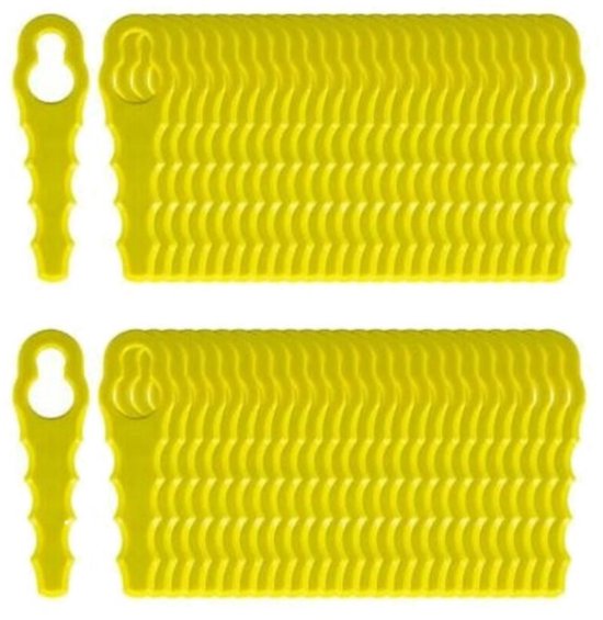 Foto: Grasmaaiermessen vervangende messen hoogwaardige messen en schijven geschikt voor snoerloze grastrimmers kunststof mesaccessoires 100 stuks