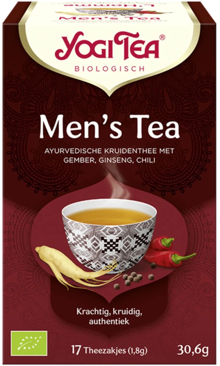 Yogi Tea Men's Tea Bio - Biologische Kruidenthee met Gember, Kaneel en Chili voor Kracht en Vitaliteit