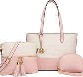 Miss Lulu Handtas - Handtassen Dames - Schoudertassen Vrouw - Crossbody - Clutch - Roze (LG2023 PK/BG)