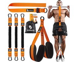 Ashbrit® Pull Up Assistance Weerstandsbanden - Set van 3 Weerstandsbanden - Fitness elastiek - Draagtas - Orange