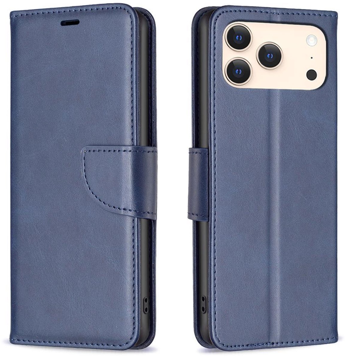 Mobigear Telefoonhoesje geschikt voor Apple iPhone 17 Pro Max Hoesje | Mobigear Excellent Bookcase Portemonnee | Pasjeshouder voor 3 Pasjes | Telefoonhoesje voor Pinpas / OV Kaart / Rijbewijs - Blauw