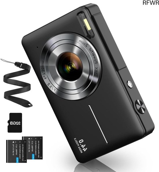 Cámara Digital, FHD 1080P Cámara Para Niños, Cámara Digital Compacta De 44 Mp Con Tarjeta De 32 Gb 1 Bateria Zoom Digital De 16x Punto Y Disparo