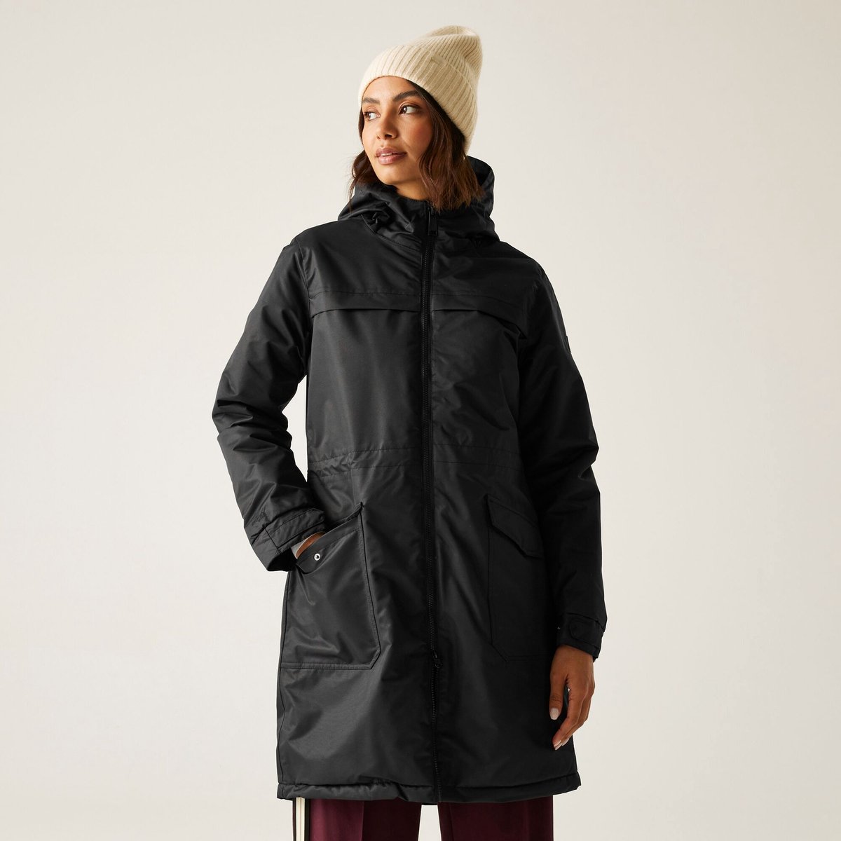 Regenjas Wandelen Dames Waterproof Ademend Lichtgewicht Romine Ii Zwart