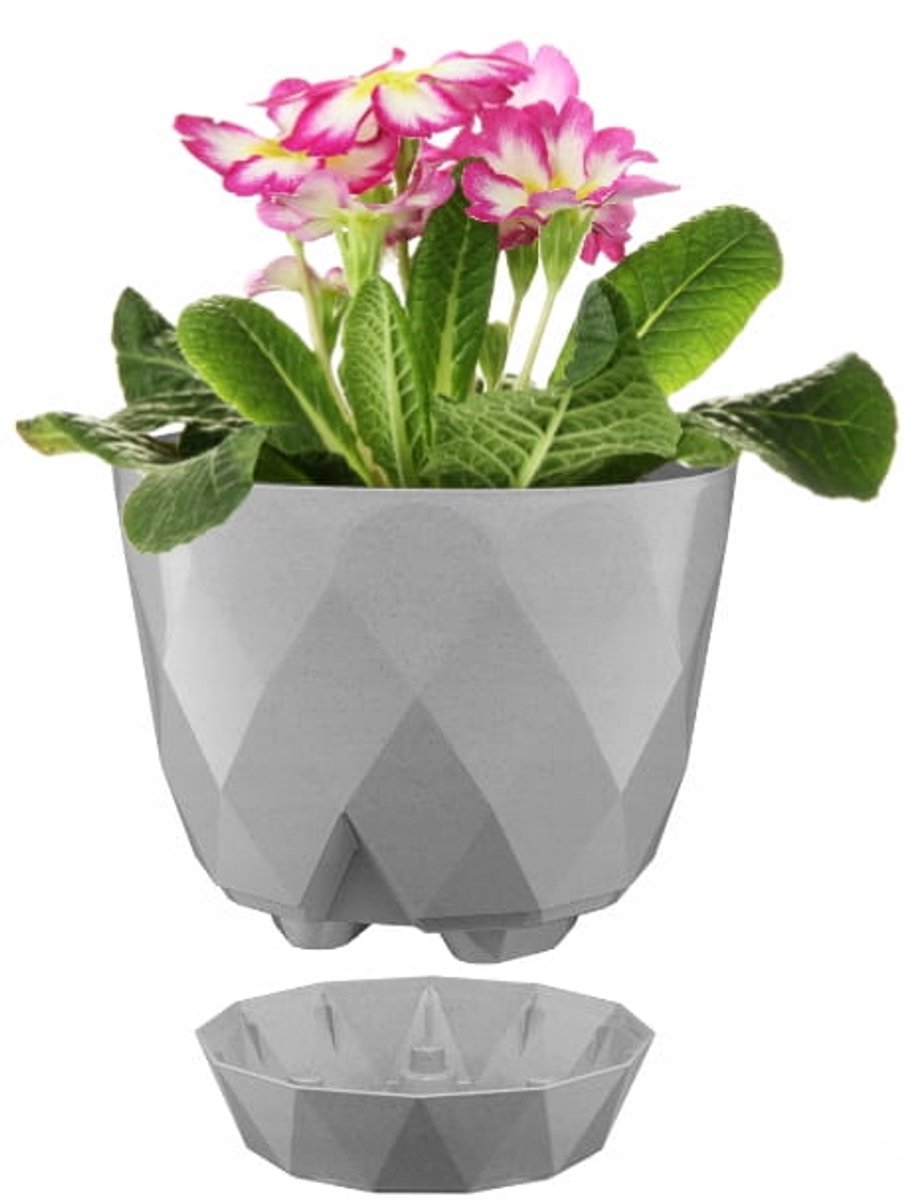 Galicja VERDENIA - Bloempot - Grijs - Kunststof - 15x17,5cm