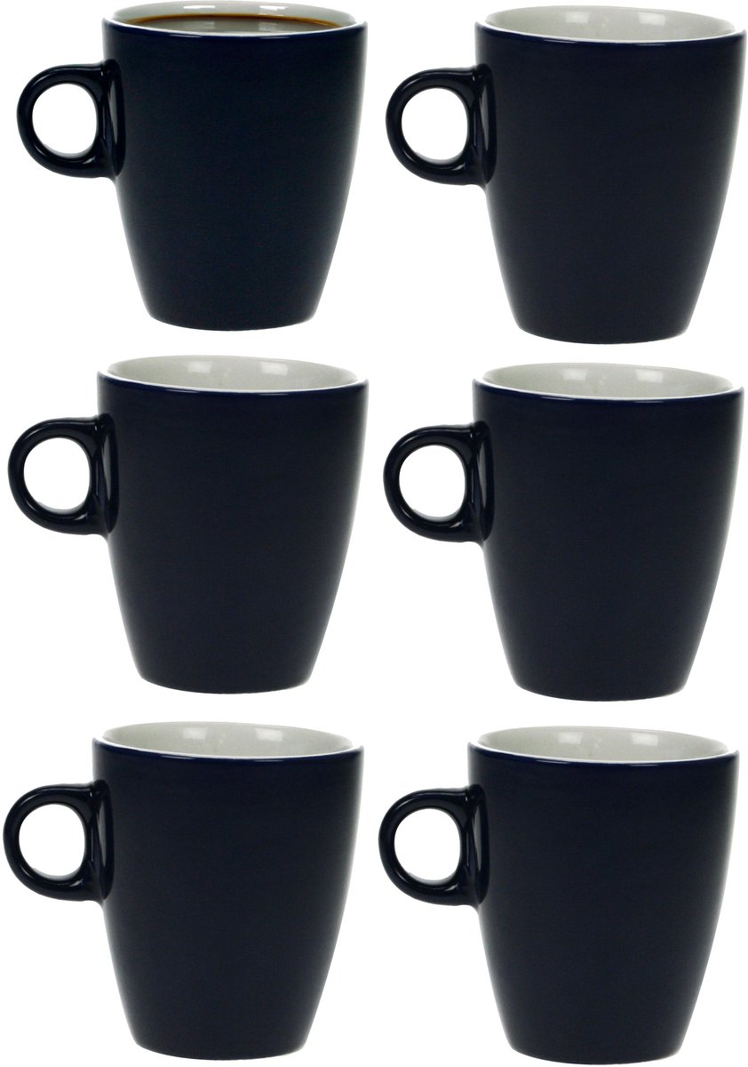 Cosy & Trendy Vicky Beker - 19 cl - Ø 7 cm x 8.5 cm - Donkerblauw - Set-6