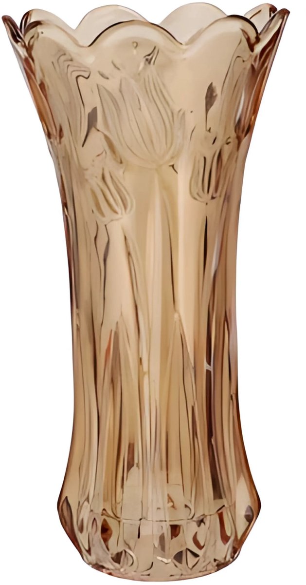DK design Bloemenvaas Delight - boeket vaas - glas - lichtbruin - 13 x 25 cm