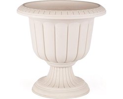 Sierlijke crèmkleurige - bloempot - op voet - 35x25cm 9.8L - UV bestendig - Hoog - Hoge - Ronde - Kruidenbak - Plantenbak - Nergiz