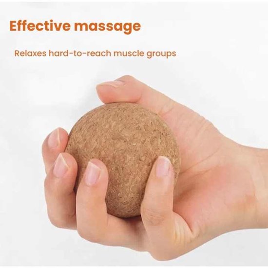 8 stuks 61mm yogamassageballen van kurk - Set massageballen - Ideaal voor rug- en spiermassage - Duurzame triggerpointbal | van Pure Elements — afbeelding 4