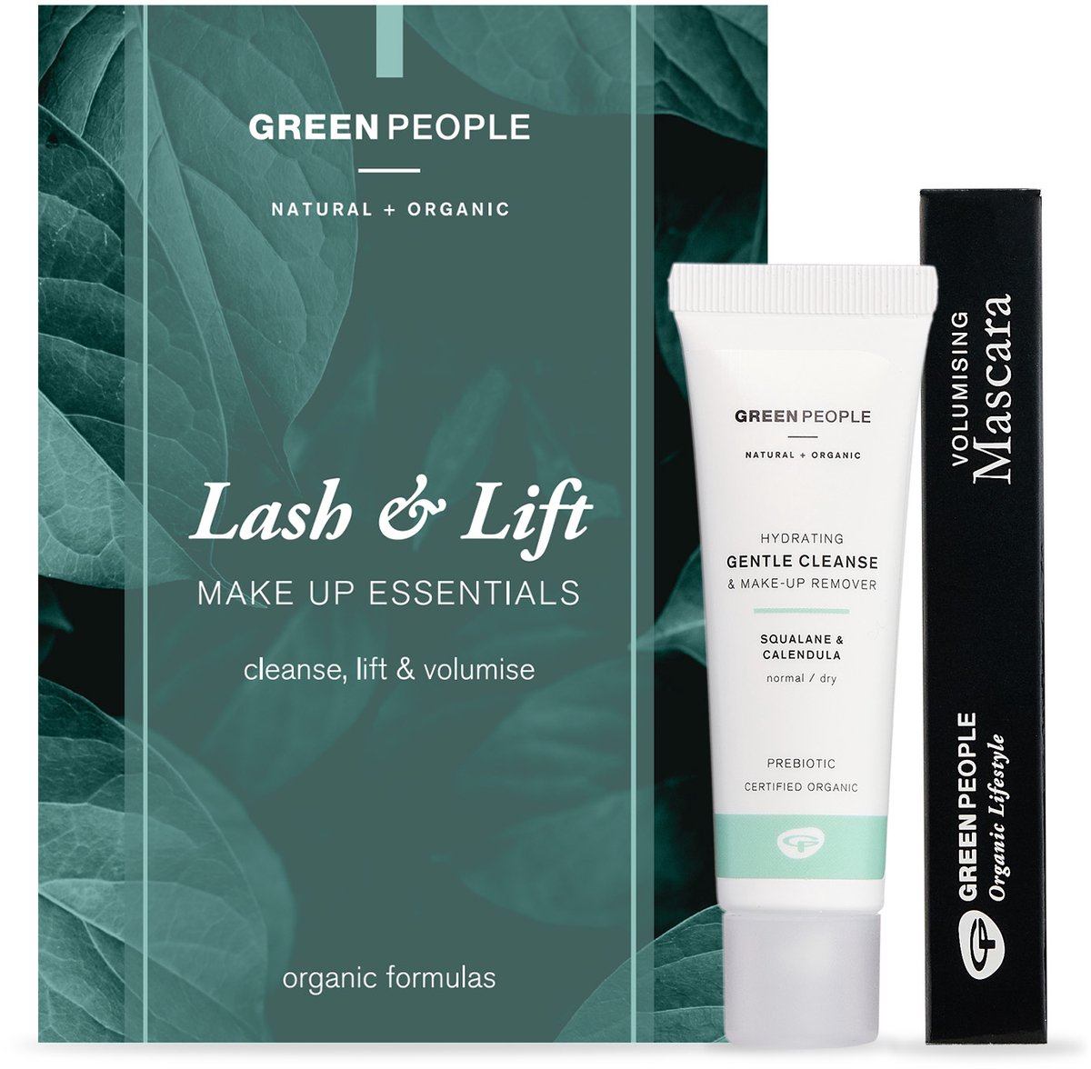 Green People - Lash & Lift Set - Cadeau set - Vegan - Voor de gevoelige ogen - Mascara - Make-up reiniger