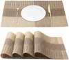 Set de 4 sets de table 30 x 45 cm, antidérapants, lavables, en PVC, indéchirables et résistants à la chaleur, pour la cuisine - Kaki
