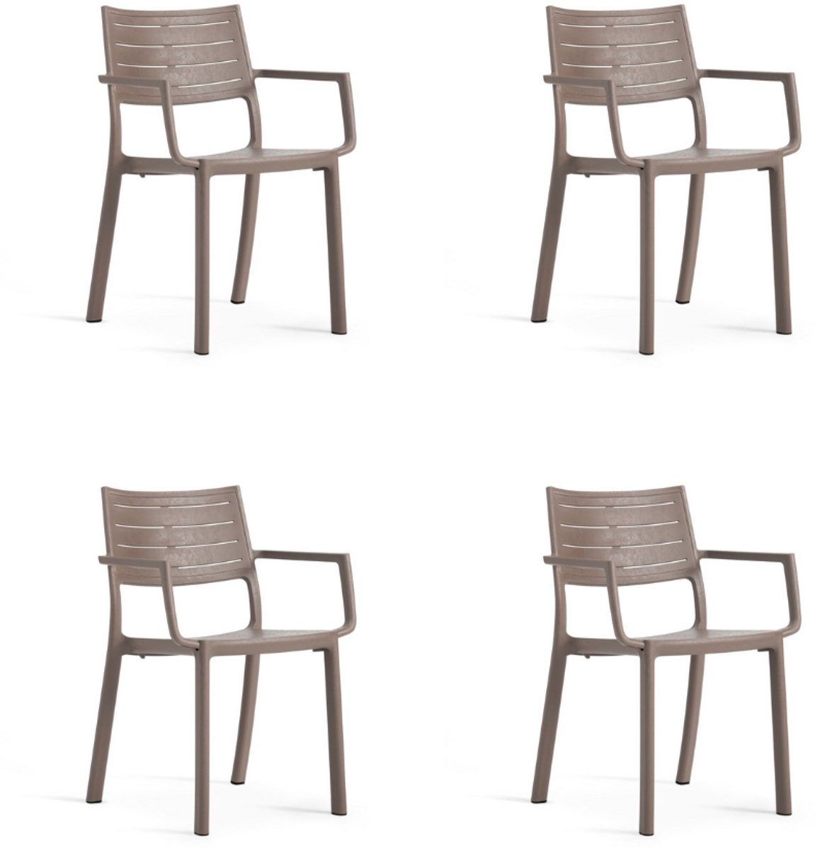 Keter Metaline tuinstoel - 4 stuks - 53,3x60,2x81,3 cm - Bruin