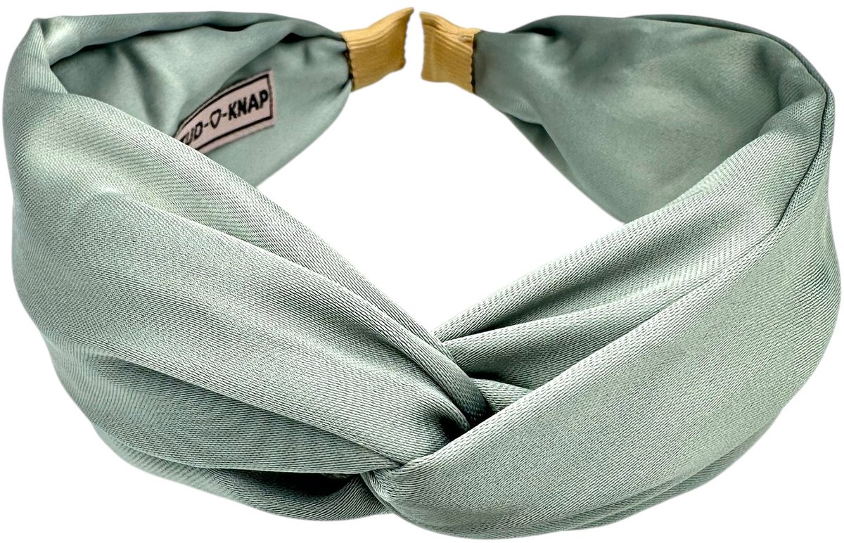 Altijd Knap - Haarband Silk Blue Grey - Brede grijsblauwe haarband van satijn