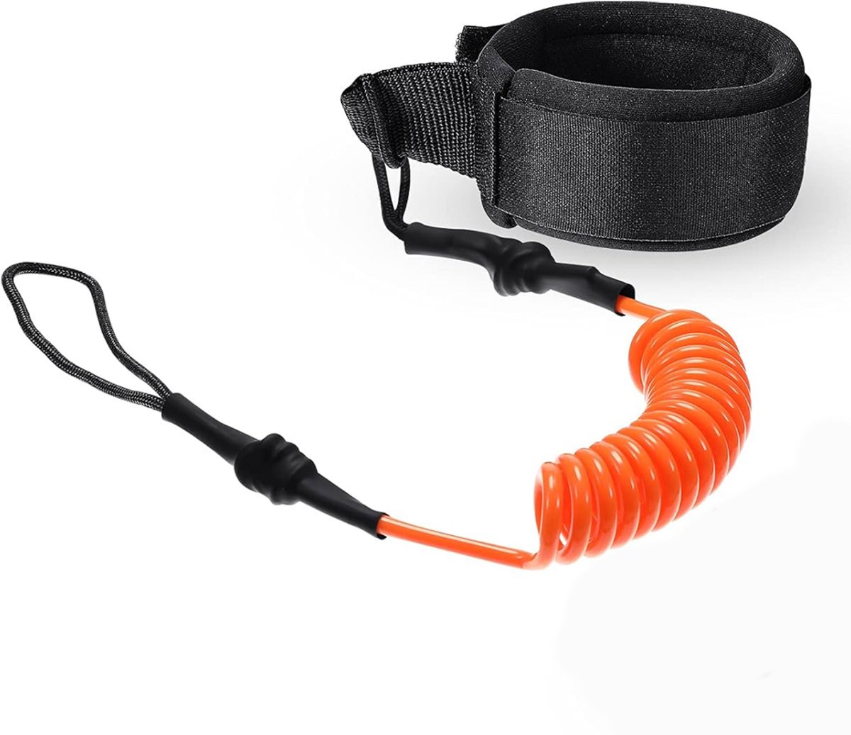 Surfboard Leash - 10 ft touw - Gerolde surfplanktouwen - Surfen - Boardtouwen - Paddleboard Polsleiband - Stand Up Paddle Board-touwen, longboards, paddleboardaccessoires - Watersport Accessoire - Oranje