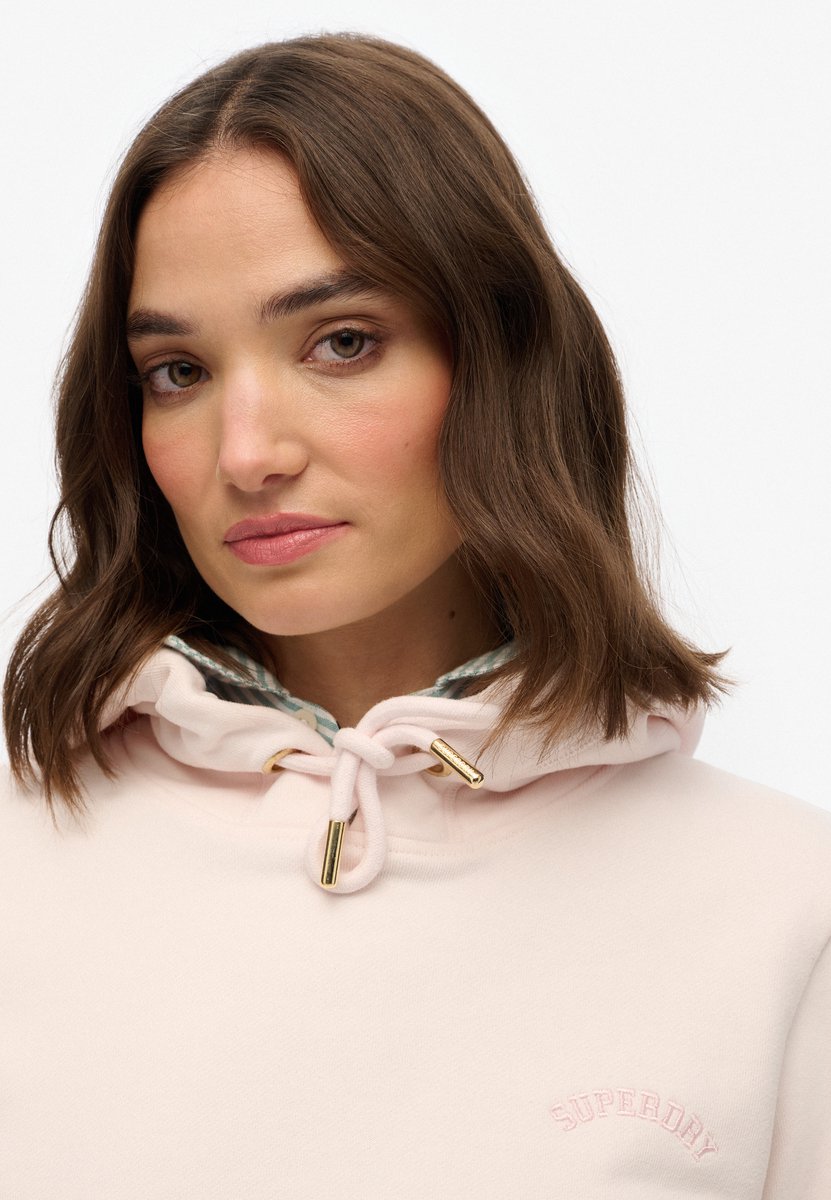 Superdry Essential hoodie met geborduurd logo Dames Hoodies Roze