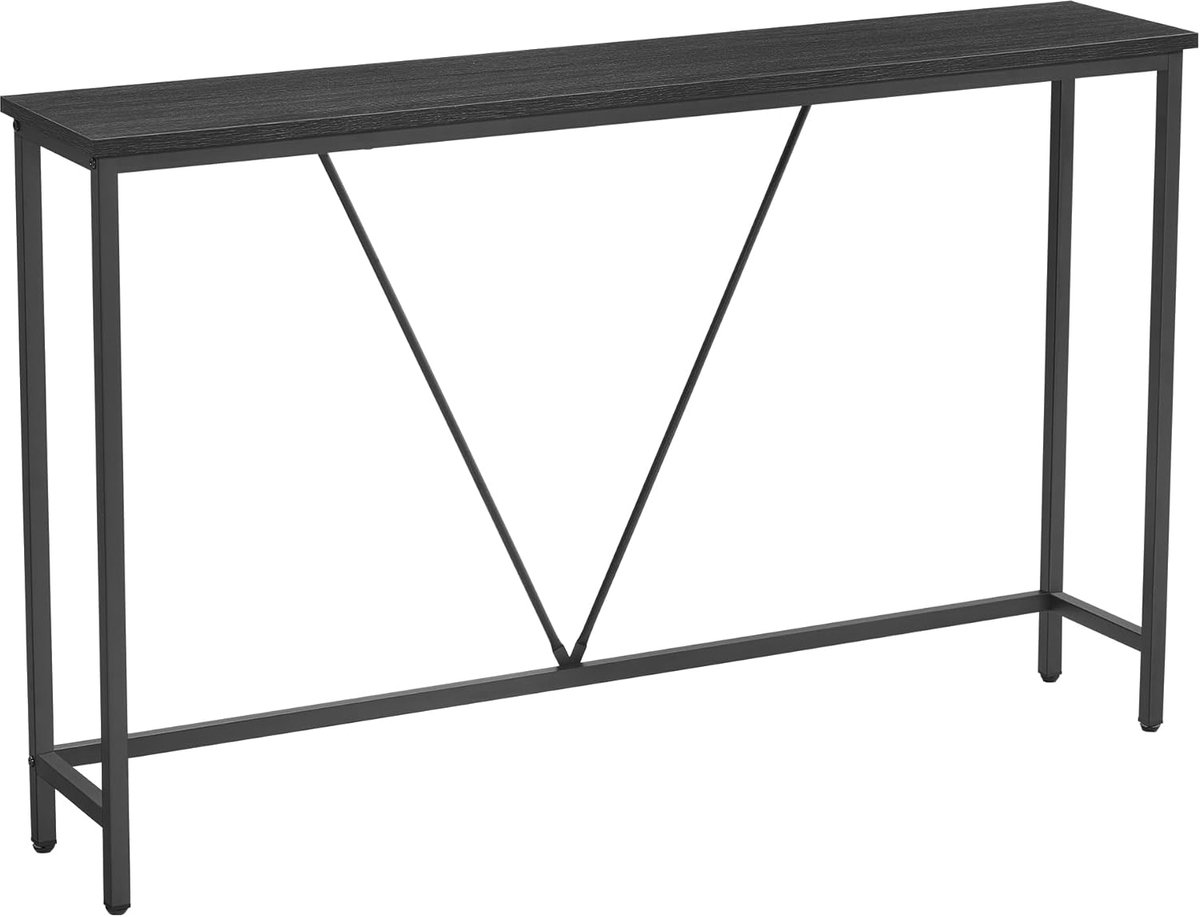SERALUXE - Haltafel - Wandtafel - Dressoir - Consoletafel - Zwart - 120 x 23 x 75 cm (L x B x H) - Consoletafel - Bijzettafel - Side tafel - Industrieel Wandtafel - Zwart Hout & Metaal