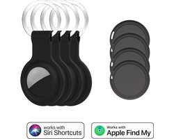GPS Trackers Geschikt voor Apple iPhone 4 Stuks – Zwarte Bluetooth Tracker – Sleutelhanger – Werkt met Find My – WiseQ