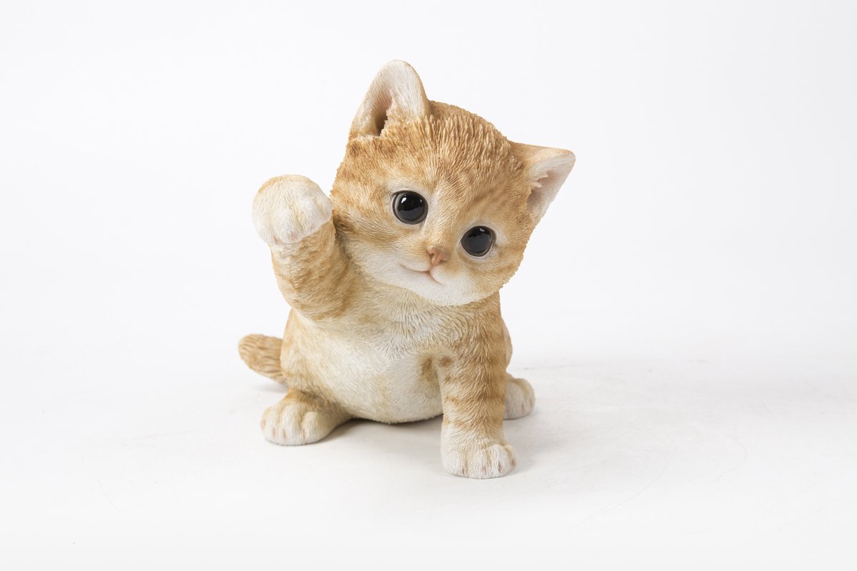 HotAnt Tuinbeeld dieren - Katje met opgetild pootje (Polystone) - Voor buiten - Tuin decoratie - Cadeau