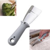 1 pièce - Grattoir à glace - Grattoir à glace en acier inoxydable - Dégivreur de congélateur - Élimine facilement la glace dure - Robuste - Grijs - 17*4,5 cm - Convient aux réfrigérateurs