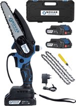 NovarGarden® Mini Kettingzaag NG1 - Met 2x Accu - Takkenzaag - Snoeizaag - Electrisch - Handzaag - Boomzaag - 21V