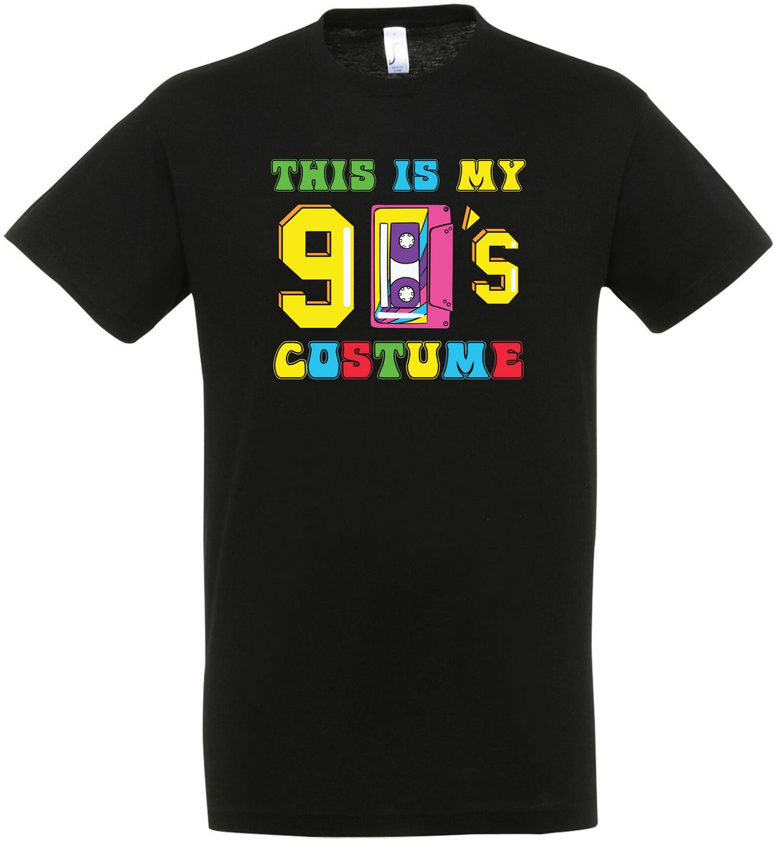 This Is My 90’s Costume T-shirt– Disco – Zwart – Jaren 70/80/90 – Disco T-shirt Unisex – Disco T-shirt Heren – Feest cadeau – Verkleed T-shirt - Party – Grappige shirt - Foute Party – Maat XL