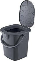BranQ - Draagbare toeristische toilet WC emmer 22L - tot 120 kg - camping toilet - toiletemmer - Antraciet