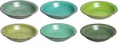 Cookinglife Diepe Borden / Pastaborden Delice Groen ø 21 cm – Set van 6 – Perfect voor Pasta, Soep en Salades – Aardewerk met Unieke Groene Glazuurlaag – Diepe Vorm met Opstaande Rand – Vaatwasser- en Magnetronbestendig – Elegant en Praktisch