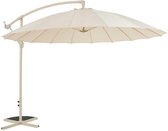 Casa – Hangende Parasol ‘Floriasa’ – Ø 274 x 248 cm – Draaibare Zweefparasol – UV-bescherming – Verstelbaar – Weerbestendig – Kleur: Zand – Voor Tuin, Terras of Balkon