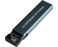 Aluminium M.2 NVMe & SATA SSD Behuizing - 2-in-1 Externe Hard Drive Enclosure - USB-C 10Gbps - Tot 4TB - Inclusief Kabel en Schroevendraaier - donkergrijs