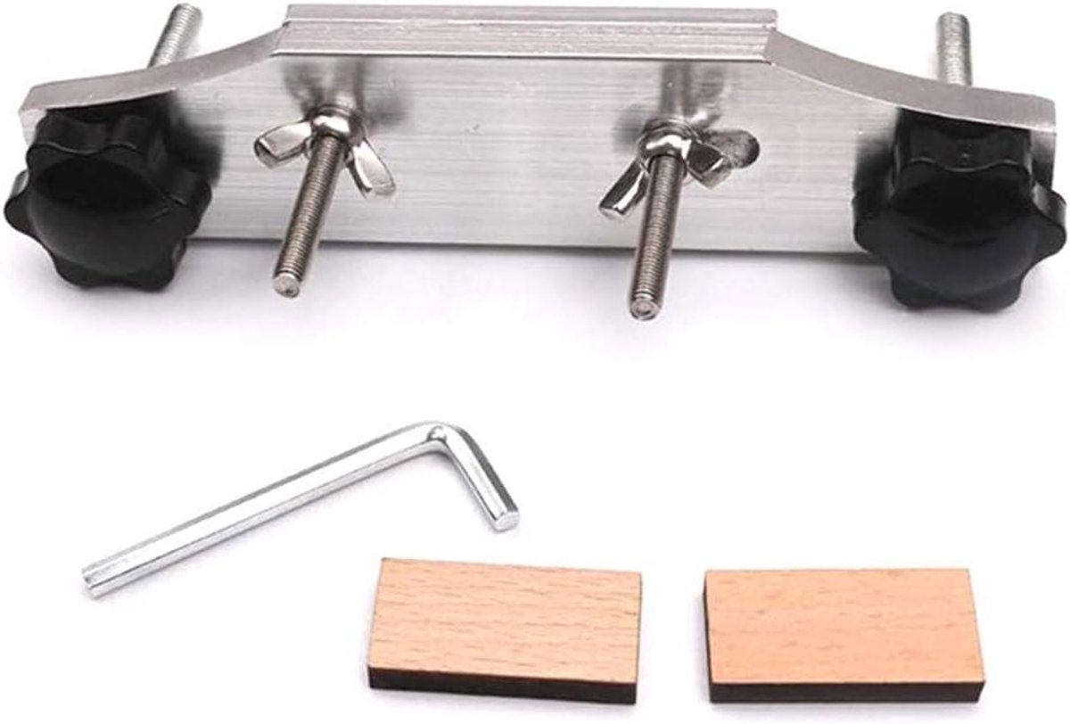 Allecto Plus - Metalen Gitaarbrug Klem met L-sleutel - Universeel Reparatiegereedschap voor Gitaarbouwer.