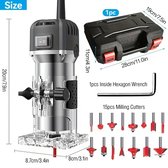 Bol.com Freesmachine 800W - 6 Snelheden 33000 rpm - Randafwerking Frezen & Gravuren - Houtbewerkingsgereedschap (Zwart) aanbieding
