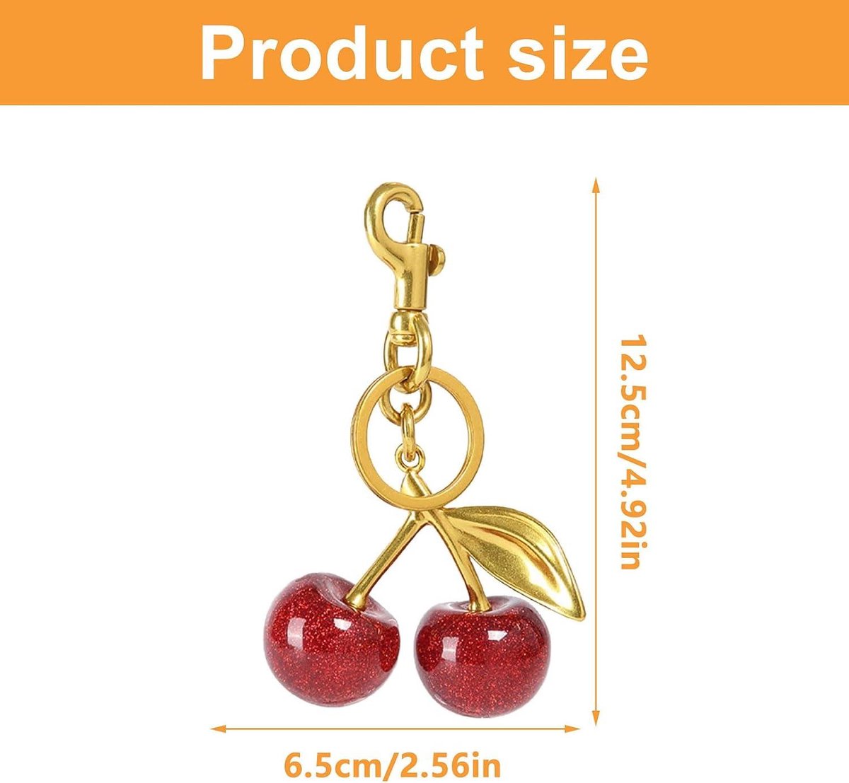 Cherry Charm voor portemonnee | Leuke Cherry Accessoire Ketting Hanger