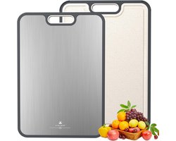 VINYENT Premium Titanium Snijplank - Cutting Board - Vermijd Microplastics - Met Raspfunctie en Sapgeul - Vaatwas besetendig
