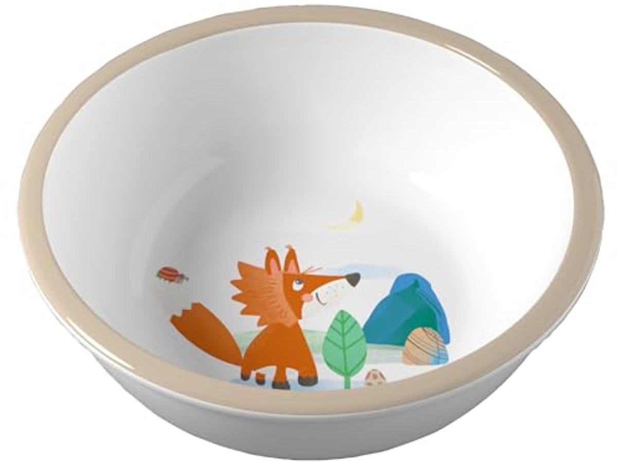 Haba kinderservies kom bos - melamine - antislip - kleurrijk - bosdieren.