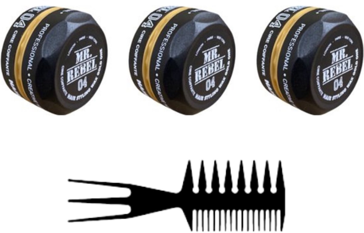 MR REBEL 04 HAIR STYLING WAX GOLD 3 STUKS