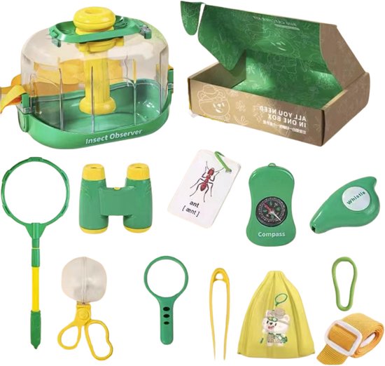 Insecten Speelgoed Onderzoek L-Buitenspeelgoed Jongens en Meisjes- Sinterklaas cadeautjes - Wetenschap en spel 3 4 5 jaar- Insecten Explorer Kit - Kinderspeelgoed 3-6 jaar - Insectenpotje - Speelgoedboek