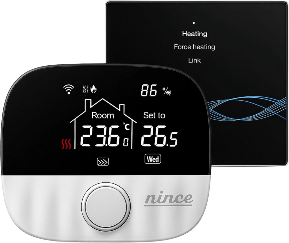 Nince Thermostaat CV ketel - Slimme Thermostaat Voor CV - Digitaal - Handmatig Programmeerbaar - Incl RF module op Prijzenvolger.com