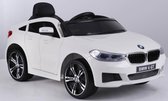 BMW 6 GT Elektrische speelgoed auto, accu auto 12V + 2.4G Afstandsbediening (WIT MET RUBBEREN BANDEN)