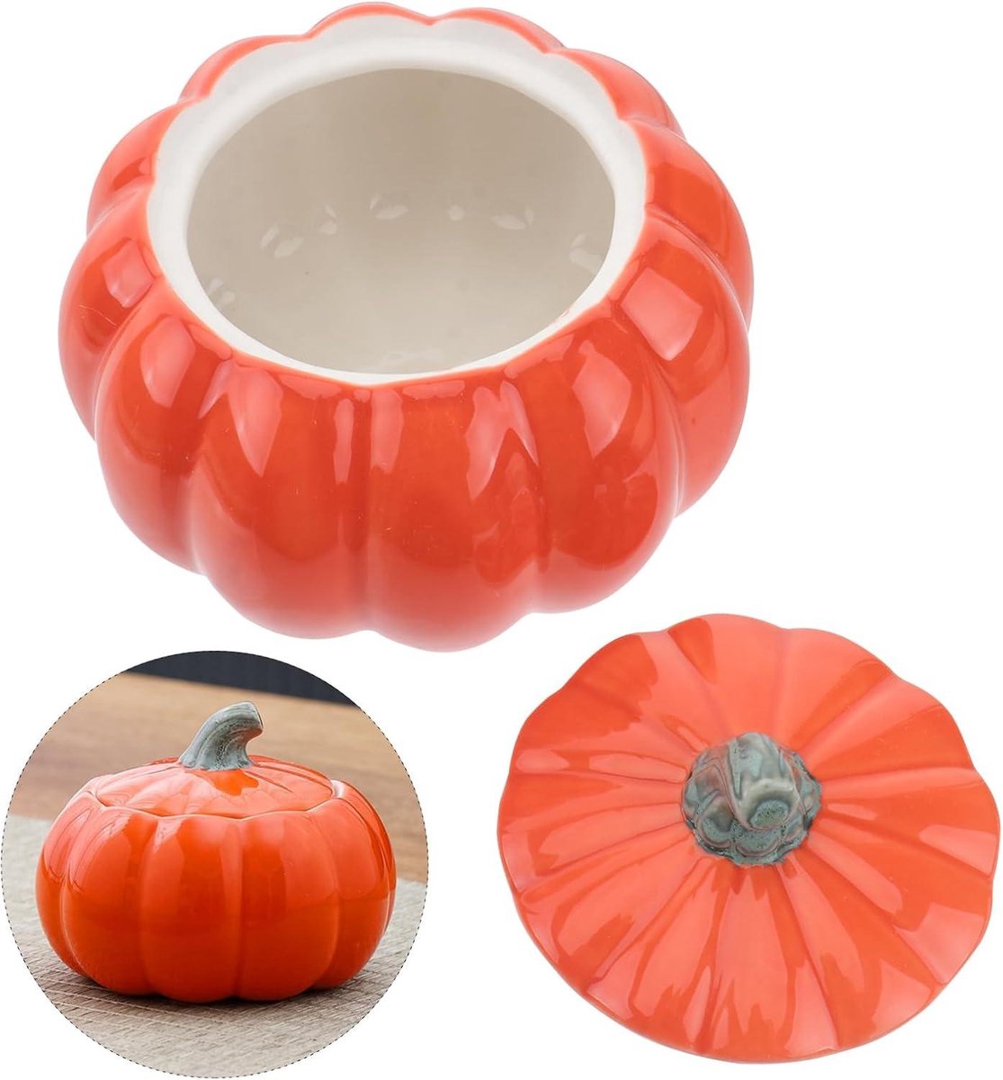 Cocotte En Céramique Citrouille - 4 Couleurs - Parfaite Pour Halloween, Thanksgiving Et Décorations Festives - 9