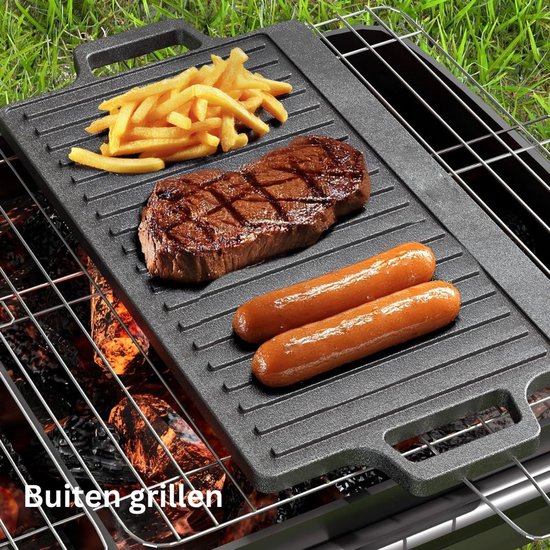 CLGP® Grillplaat Inductie - Bakplaat - Gietijzer - Zwart — afbeelding 3
