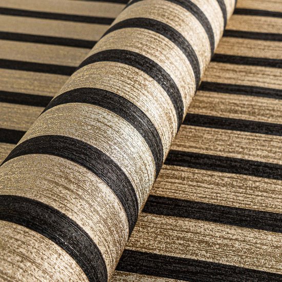 LATTENWAND BEHANG WOONKAMER | industrieel - Goud Bruin/Zwart - Metallic - A.S. Création Elements 2