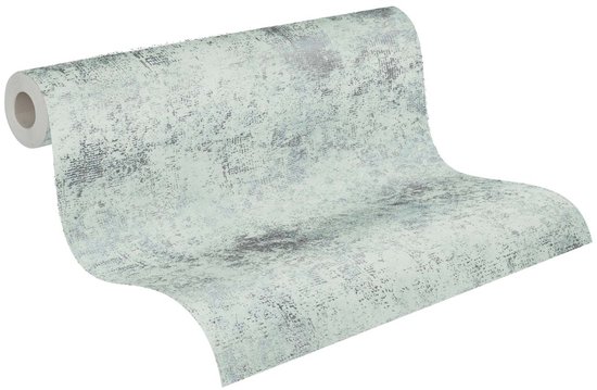 PAPIER PEINT ASPECT BÉTON | Industriel - menthe bleu argent - AS Création The Bos