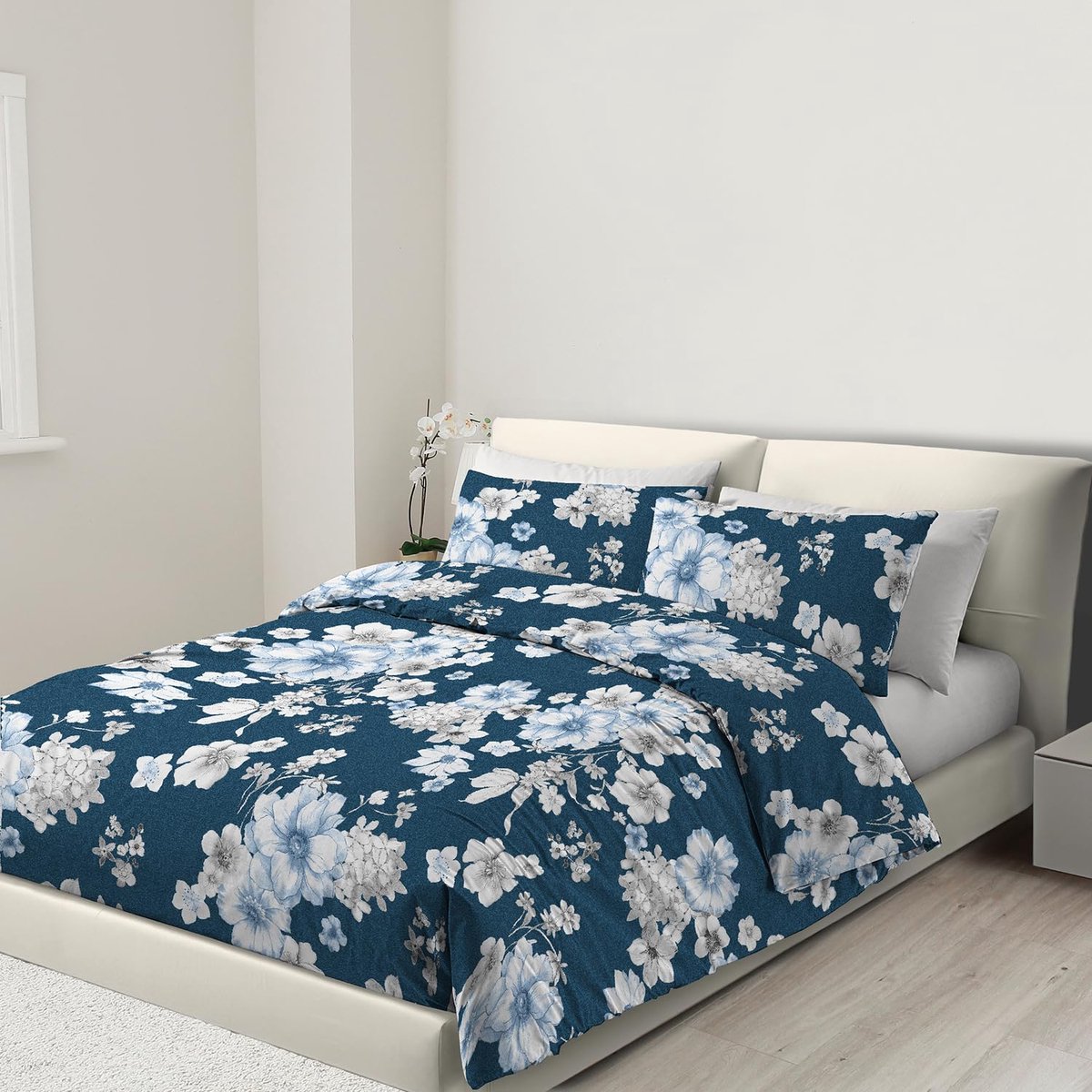 Ibenzoa® Beddengoed Set met Rits en Hoekbanden van Zachte Microvezel voor Dubbel Bed 200x220 cm