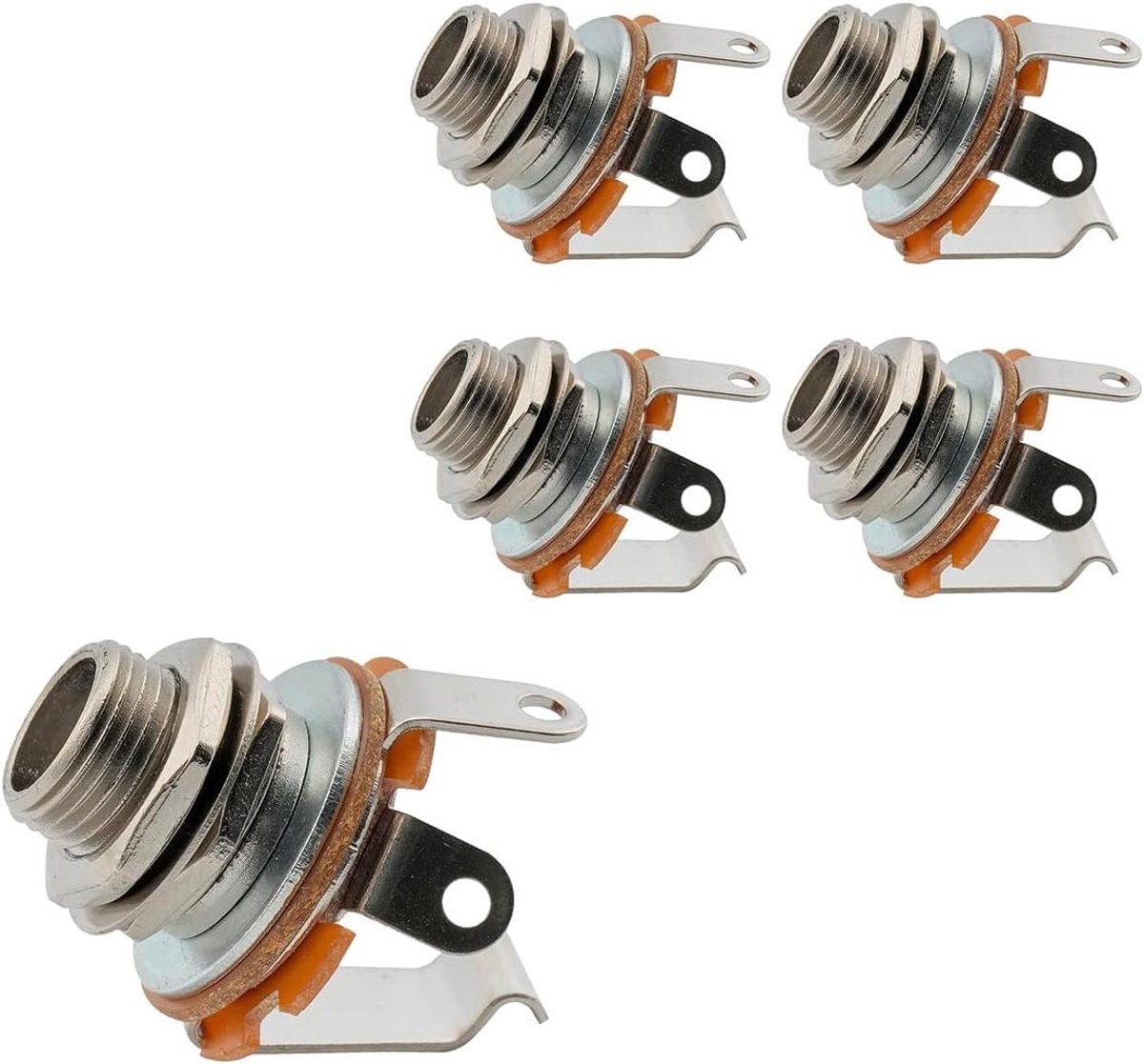 Allecto Plus - Vervanging Jack Socket Mono Plug voor Elektrische Bas - Set van 5 Stuks