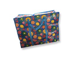 Opbergtas LARGE | Big shopper | Hoge korting bij meerdere stuks | Reistas extra groot en sterk| 70x54x23 cm | Grote boodschappentas | Zak kleurrijk | Mega tas | Wastas | Boodschappentas met rits en brieven- of krantenvak