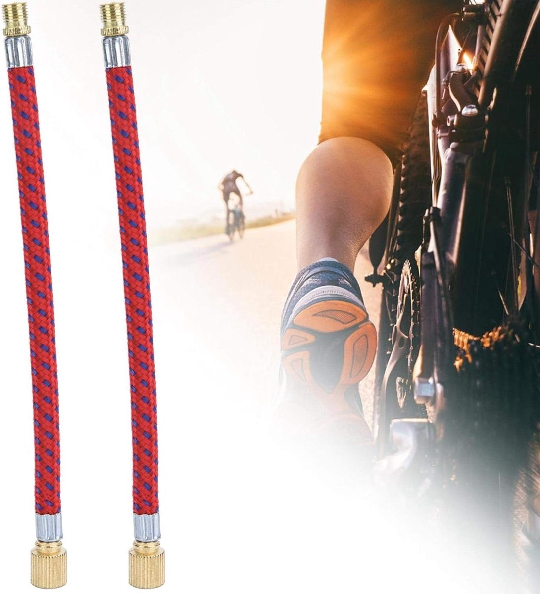 Allecto Plus - Flexibele Binnenband Fietspomp Slang 2 Stuks - Koperen Coating - Fiets Accessoires - Geschikt voor Fietsen