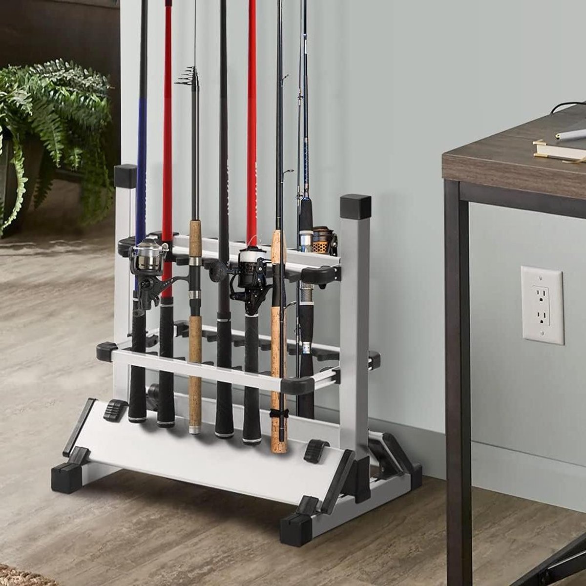 Allecto Plus - Lichtgewicht Hengelstandaard voor 12 Hengels - Hengelhouder Organizer Rack
