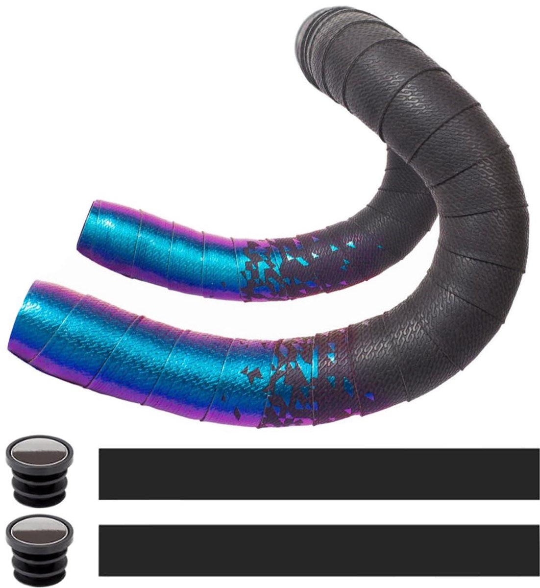 Allecto Plus - Fietsstuur Tape PU Racefiets Stuur Grip Tape - Antislip - Ademend - Schokabsorberend - Gradiënt Blauw Paars.