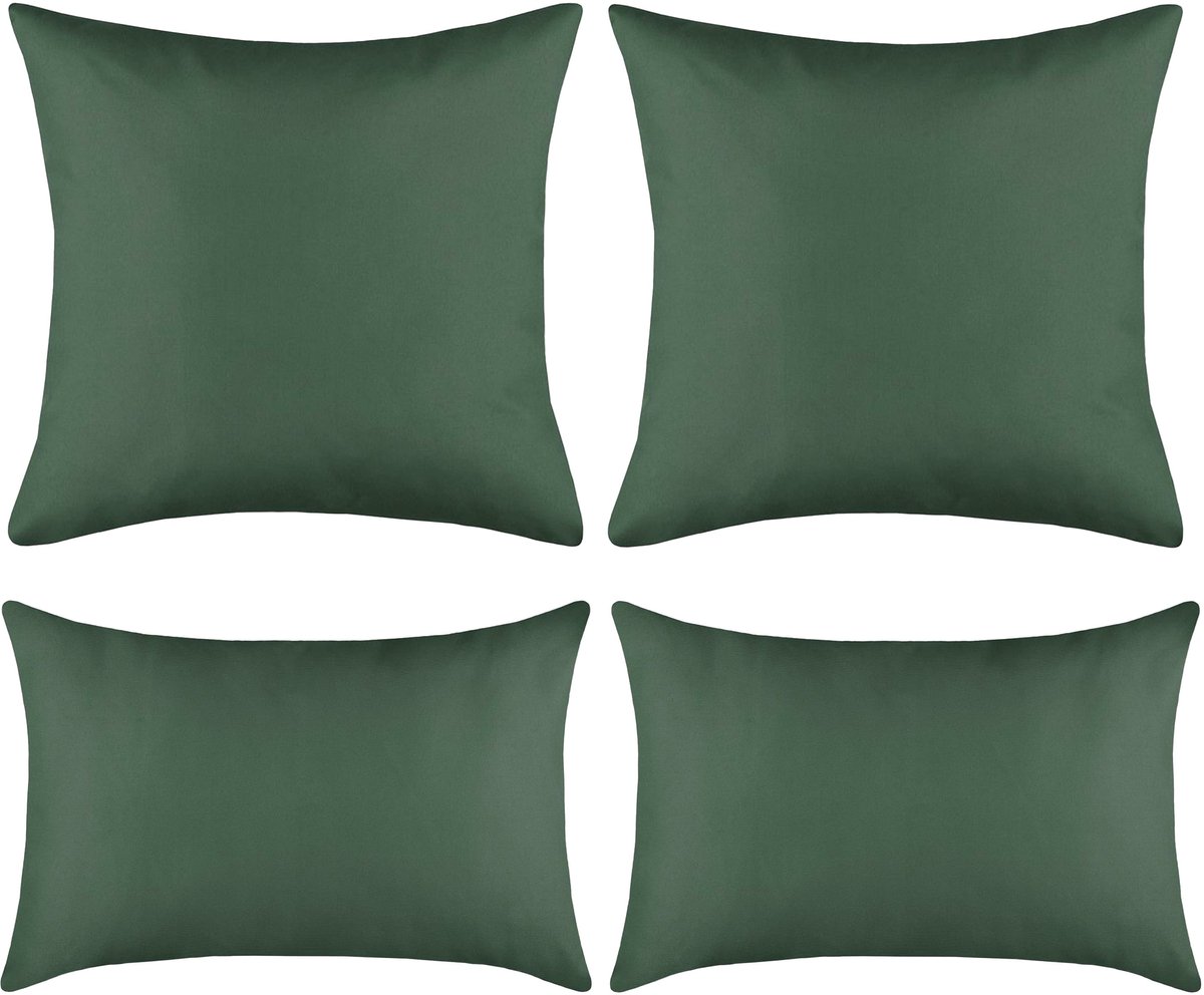 Stof Set van 8 kussens Hawaii - donkergroen - sierkussens - polyester - 2 maten