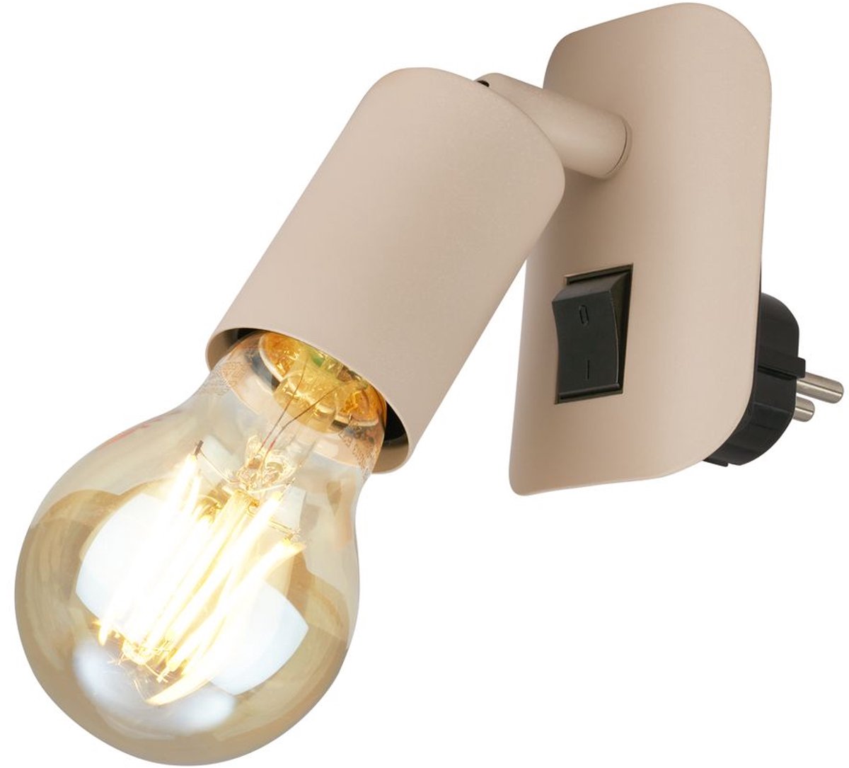 BRILONER - LED leeslamp met schakelaar op behuizing, draaibaar, warm wit licht, binnen wandlamp, wandlamp, bedlamp, leeslamp, nachtlampje, 8 x 45 cm, beige