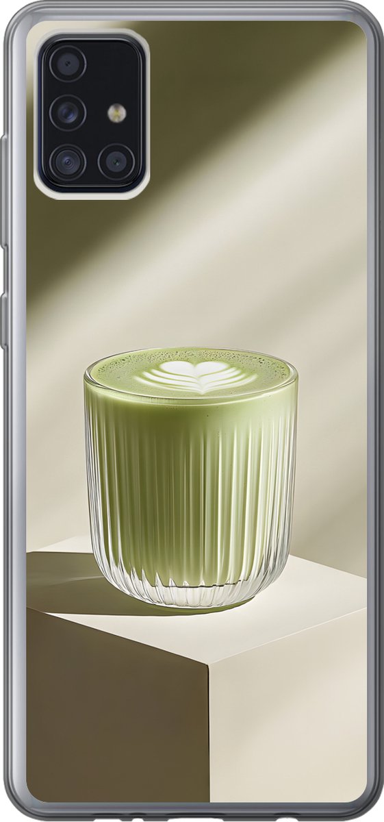 Telefoonhoesje Geschikt voor Samsung Galaxy A52 5G hoesje - Matcha - Glas - Groen - Minimalistisch - Siliconen Telefoonhoesje Telefoonhoesje